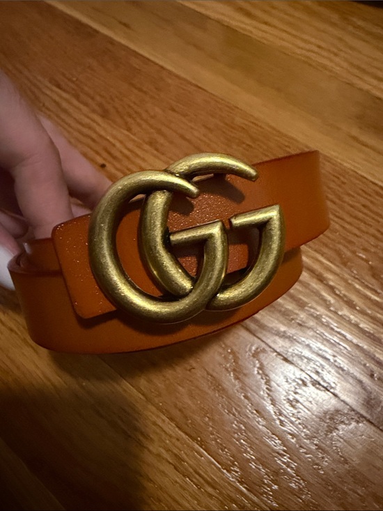 Accessories - Brown Belt with Double-G Brass Buckle